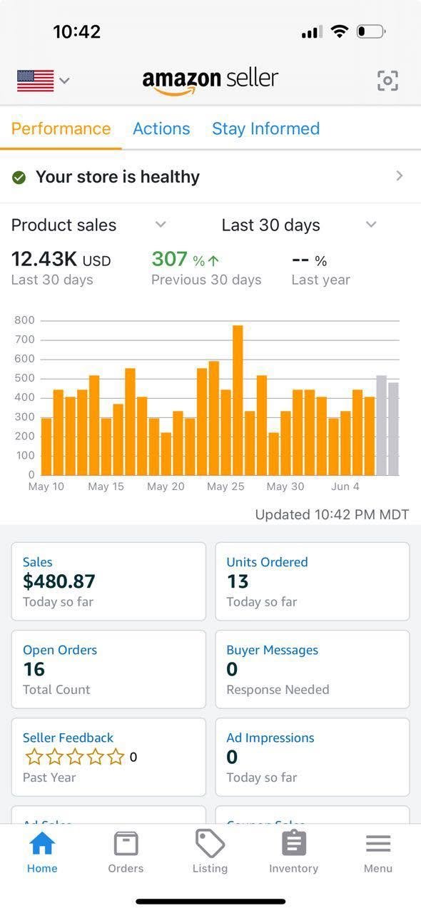 Amazon Seller dashboard screenshot 5